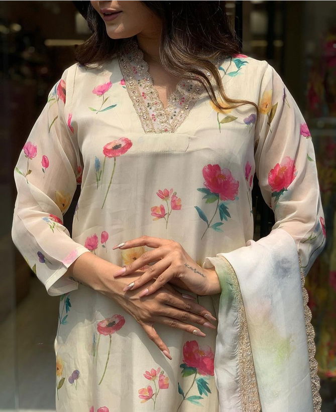 Nora By Lg Organza Kurti With Bottom Dupatta Wholesale Market In Surat